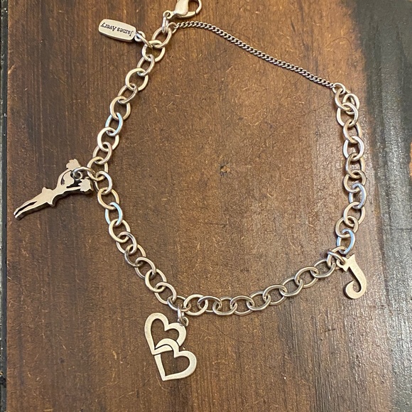 James Avery Silver Charm Bracelet with Heart and Initials - Picture 1 of 10